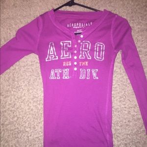 Aéropostale Magenta Button Up Shirt